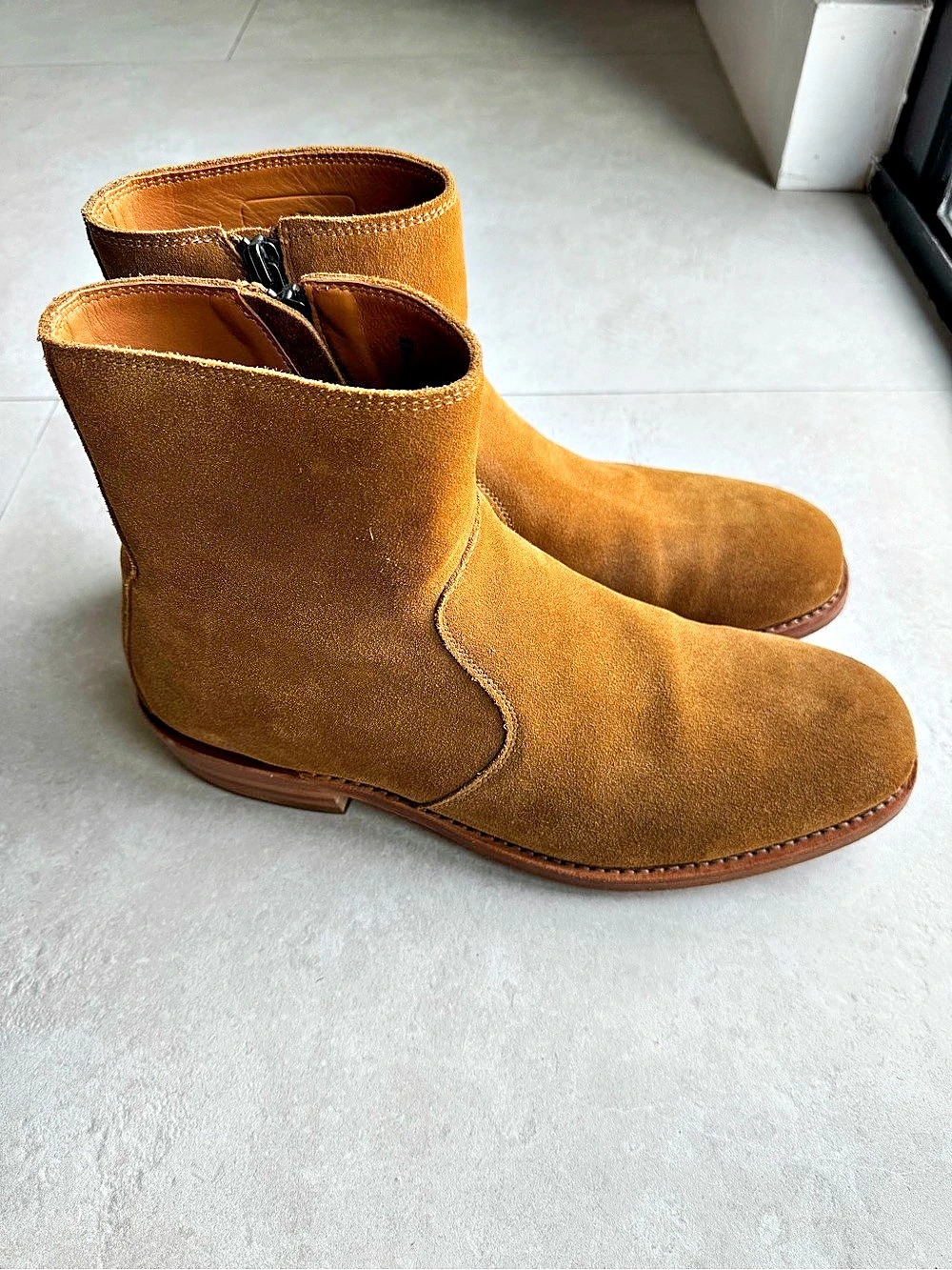 Coach Men Hanson Boot Brown Leather Side-Zip Boots